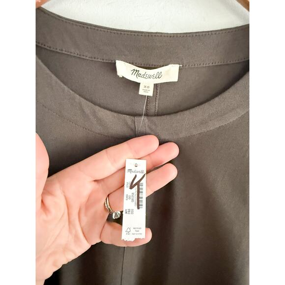 Madewell | NWT Puff-Sleeve Sweatshirt Tee in Dark Surplus Gray | Sz XS - Picture 6 of 10